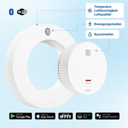 Livy Protect Set of 3 - All-in-One Smoke Detector, Motion Alarm, Air Quality, Temperature, Humidity